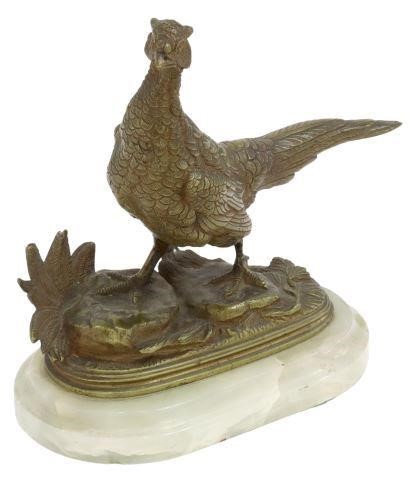 Appraisal: Bronze sculpture Pheasant signed in cast after E Delabrierre Paul