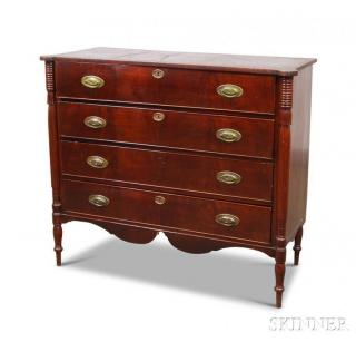 Appraisal: Federal Mahogany Chest of Drawers New England early th century