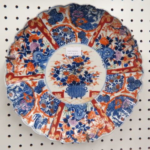 Appraisal: Imari Porcelain Charger panels of flowers scalloped