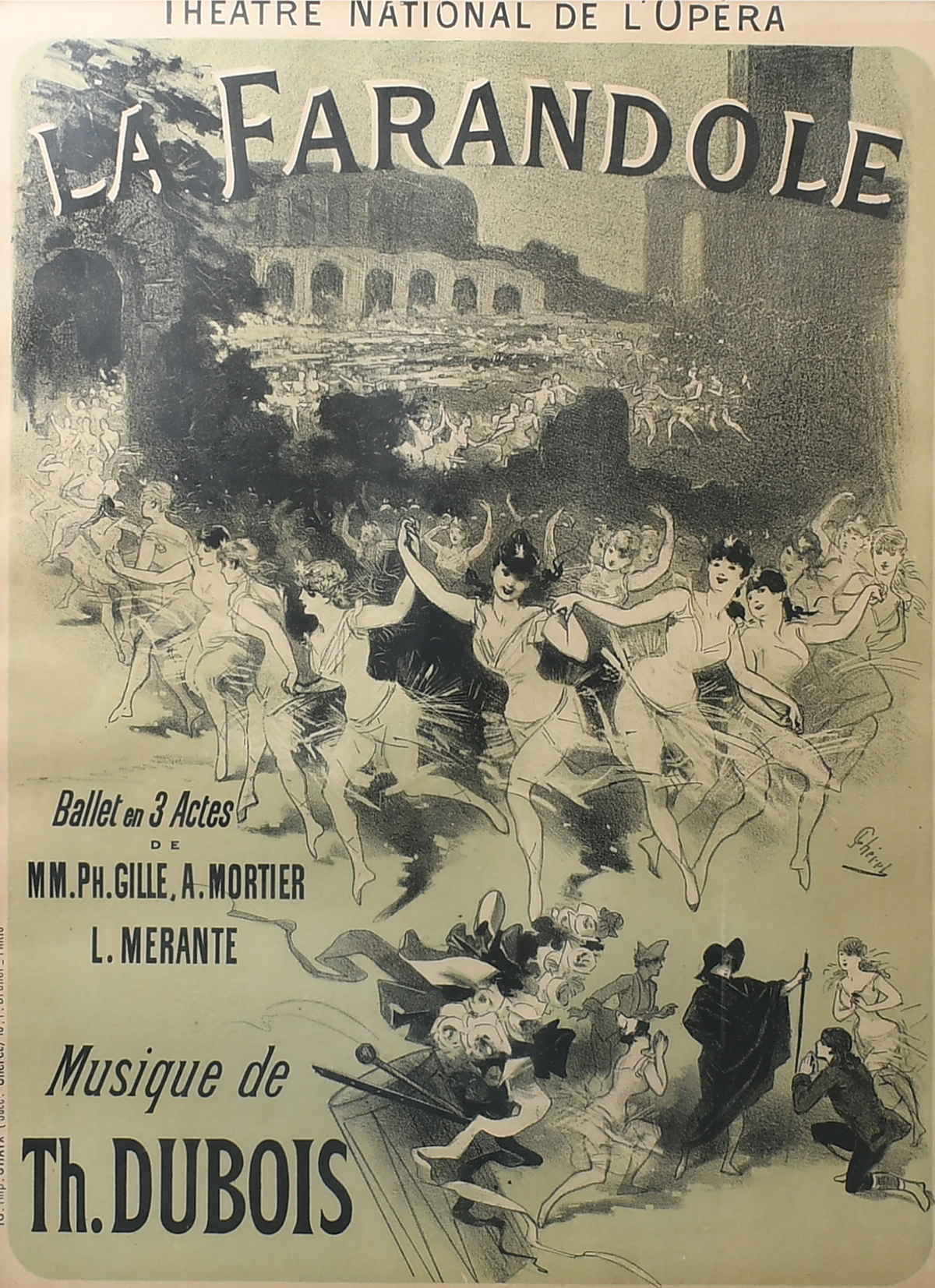 Appraisal: JULES CHERET POSTER FOR THEATRE DE NATIONAL L'OPERA ''La Farandole''