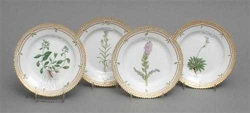 Appraisal: EIGHT SMALLER PLATES 'FLORA DANICA' Royal Copenhagen th century Decoration