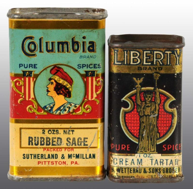 Appraisal: Lot of Patriotic Spice Tins Description Includes one for Columbia