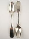 Appraisal: PAIR SPOONS Two large coin silver spoons monogrammed ozt good