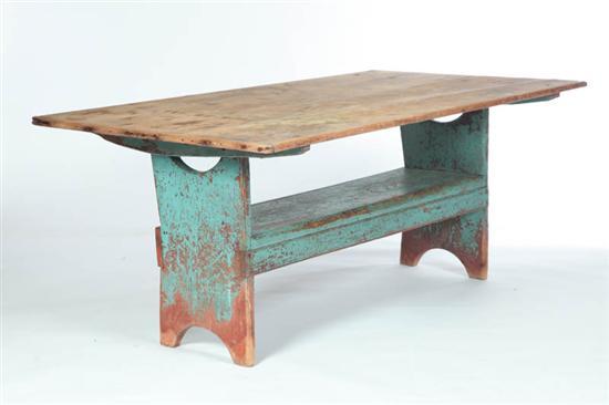 Appraisal: BENCH TABLE American st half- th century pine Two-board top