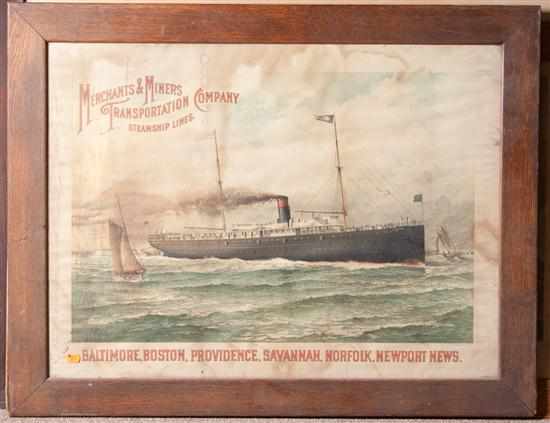 Appraisal: Chesapeake Bay Steamships A Hoen Co ''Merchants Miners Transportation Company