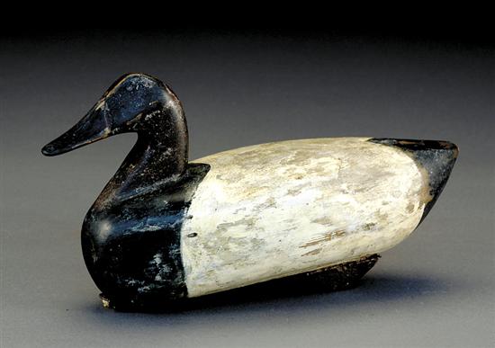 Appraisal: Canvasback drake decoy carver unknown North Carolina circa - carved