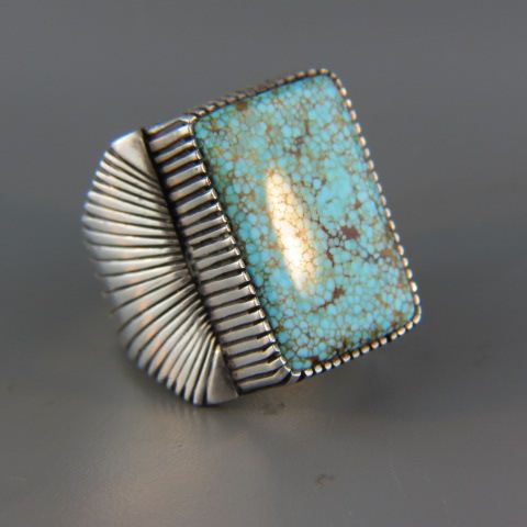 Appraisal: Navajo Indian Turquoise Ring rich stone in sterling silver signed