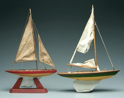 Appraisal: Two Ailsa pond yachts wood and metal one with red