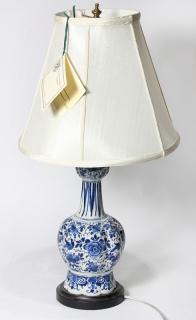 Appraisal: Dutch hand painted vase now mounted as a lamp Dutch