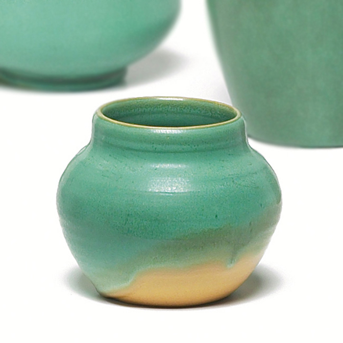 Appraisal: Newcomb College vase bulbous form covered in a green and