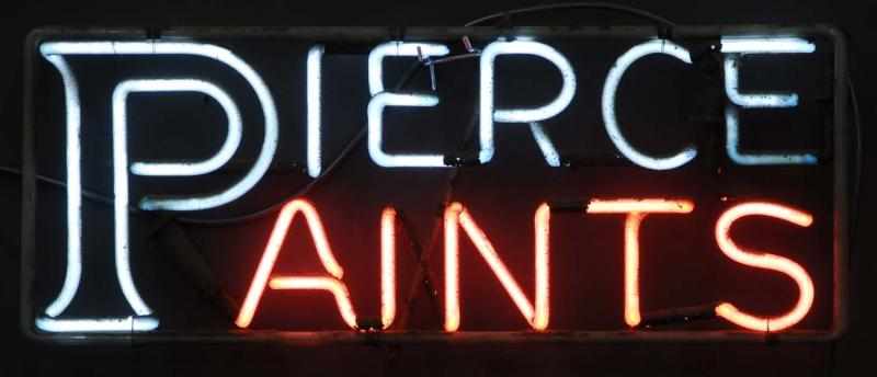 Appraisal: Pierce Paints Neon Sign Description s F O Pierce Company