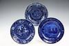 Appraisal: STAFFORDSHIRE PLATES - Luncheon Plates in blue including 'The Valentine'