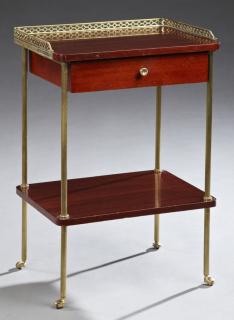 Appraisal: Louis XVI Style Mahogany Nightstand th c the brass gallery