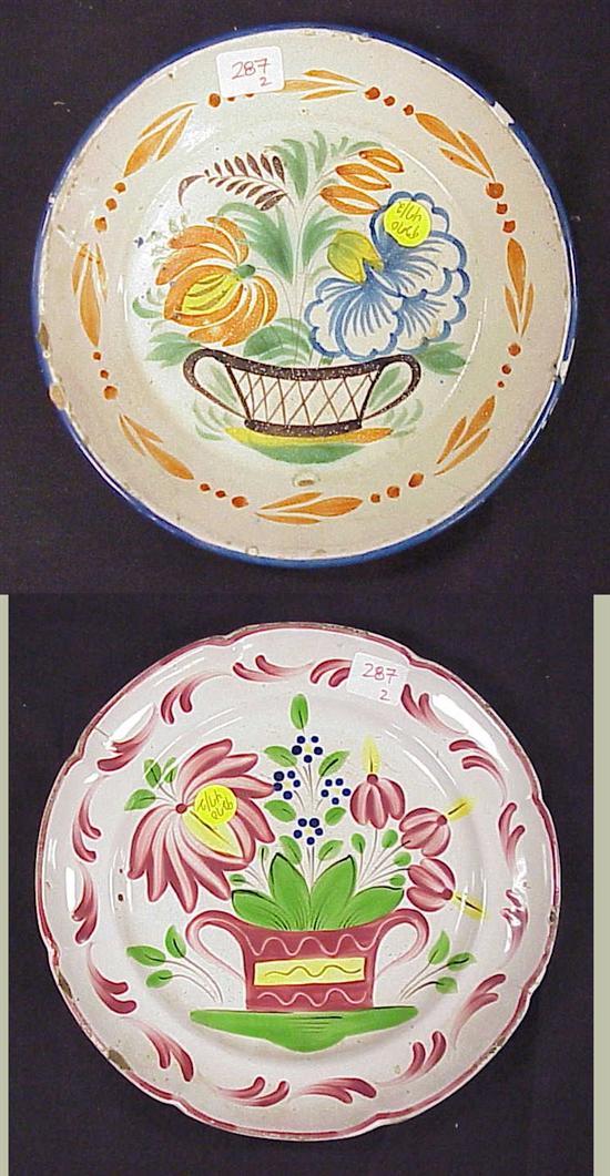 Appraisal: Two Continental pieces of tin glazed earthenware with floral decoration