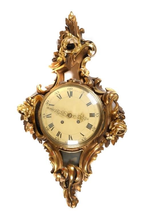 Appraisal: Gilt cartel clock made in Sweden by Westerstrand Toreboda Circa