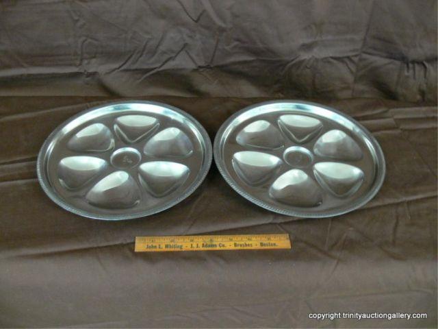 Appraisal: Bloomfield Stainless Steel Oyster Plates - item by Bloomfield in