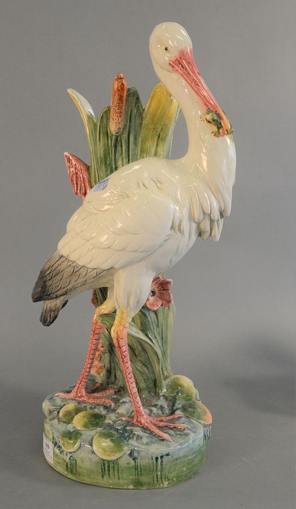 Appraisal: Large Majolica walking stick stand in the shape of a