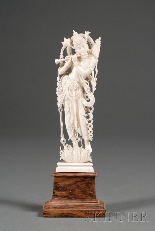 Appraisal: Ivory Carving India early th century standing figure of Krishna