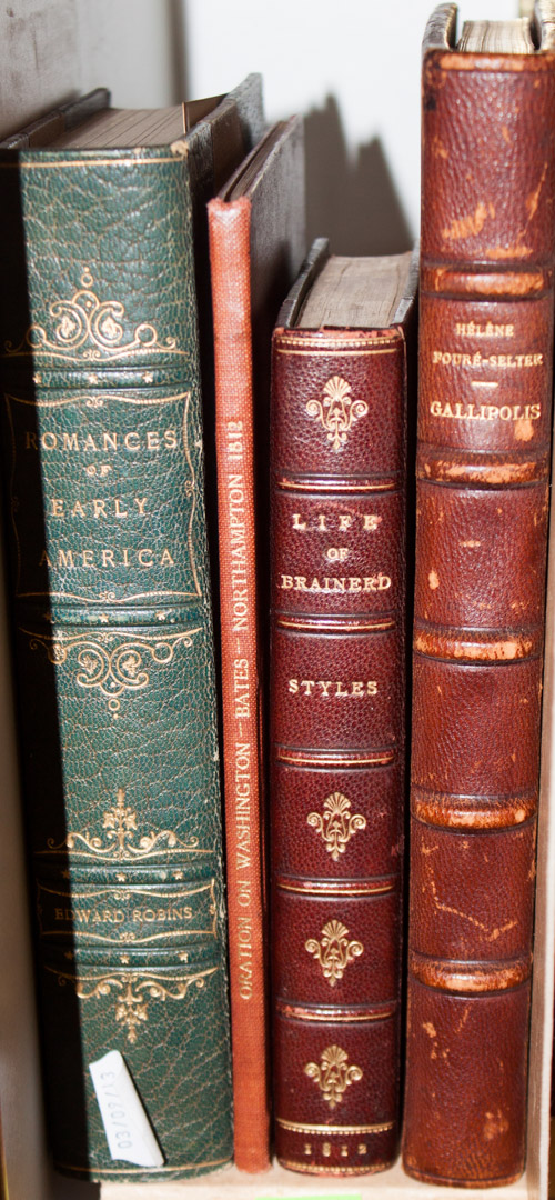 Appraisal: Americana Four titles in good leather bindings