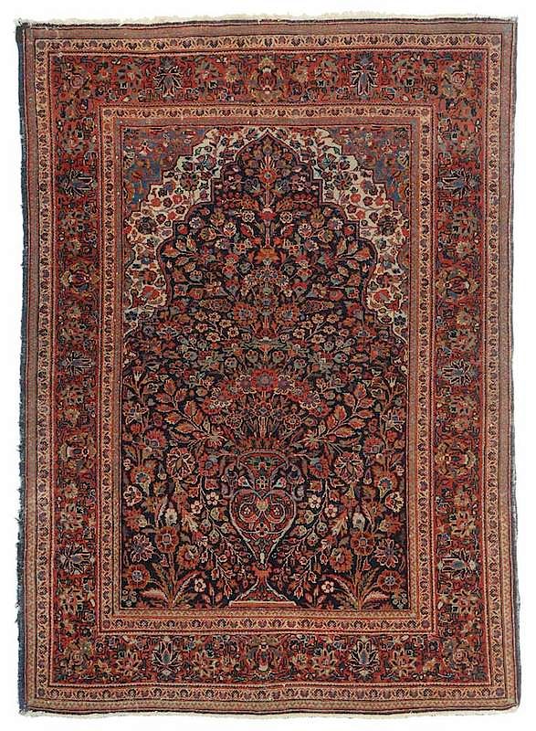 Appraisal: Kashan Mirab Rug Persian early th century meditation rug with