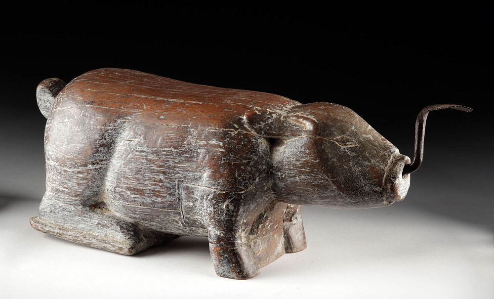 Appraisal: Late th C Thai Wood Coconut Grater - Pig Southeast