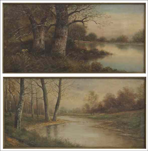 Appraisal: I LANGHAUS TH TH CENTURY TWO WORKS LANDSCAPES Each an