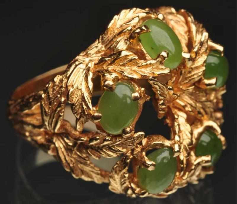 Appraisal: K Y Gold Jade Ring Weight grams dwt Condition Excellent