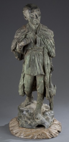 Appraisal: Late th c Bronze Sculpture Depicting an Asian soldier Unmarked