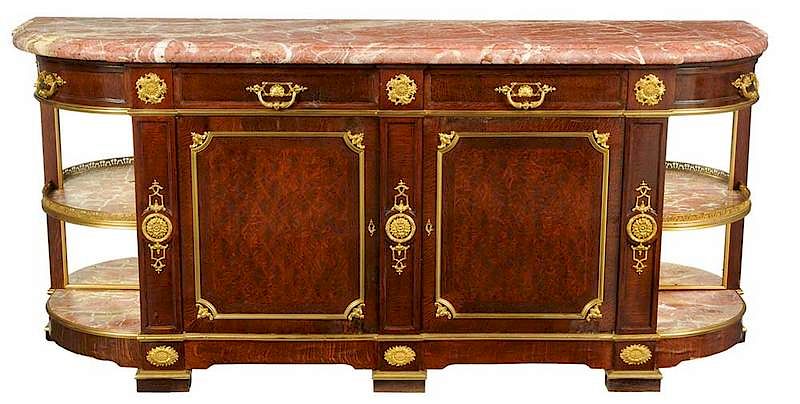 Appraisal: Louis Philippe Oak Marble-Top Commode-Dessert French late th early th