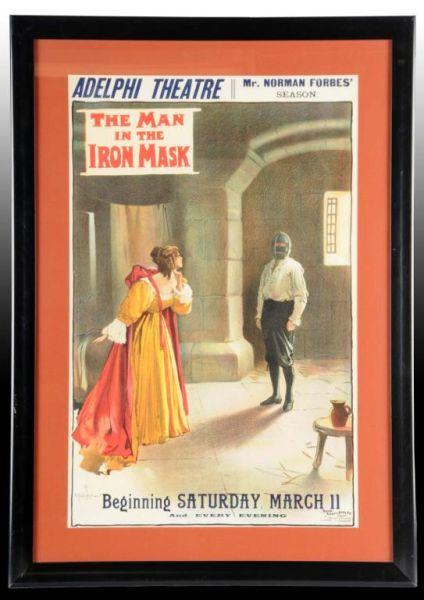 Appraisal: The Man in the Iron Mask Paper Litho Poster Description