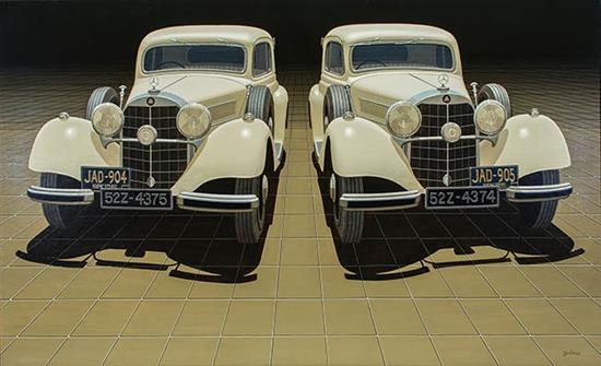 Appraisal: Robert Bidner American - Twin Mercedes Signed Bidner l r