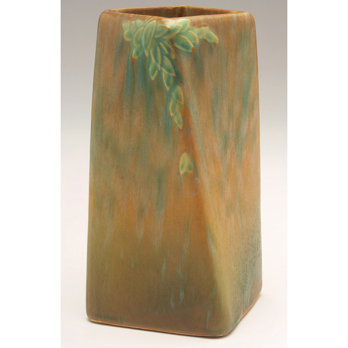 Appraisal: Roseville Futura vase twisting shape in mottled tan and green