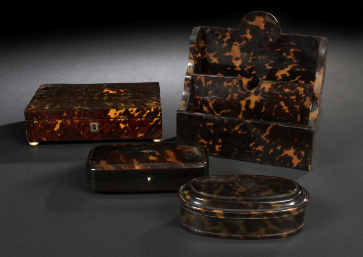 Appraisal: Attractive Tortoiseshell Gold Pique and Abalone Spectacles and Card Case