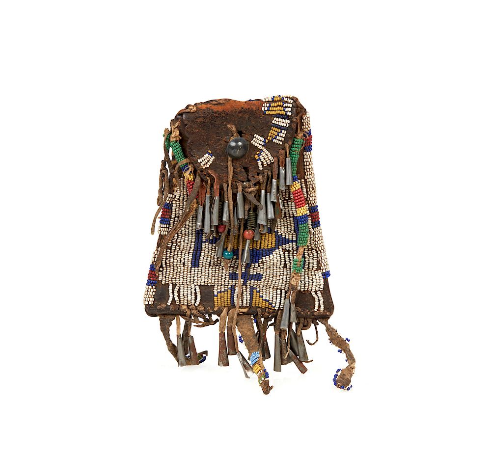 Appraisal: Native American Beaded Strike-a-Light Bag Native American beaded strike-a-light bag