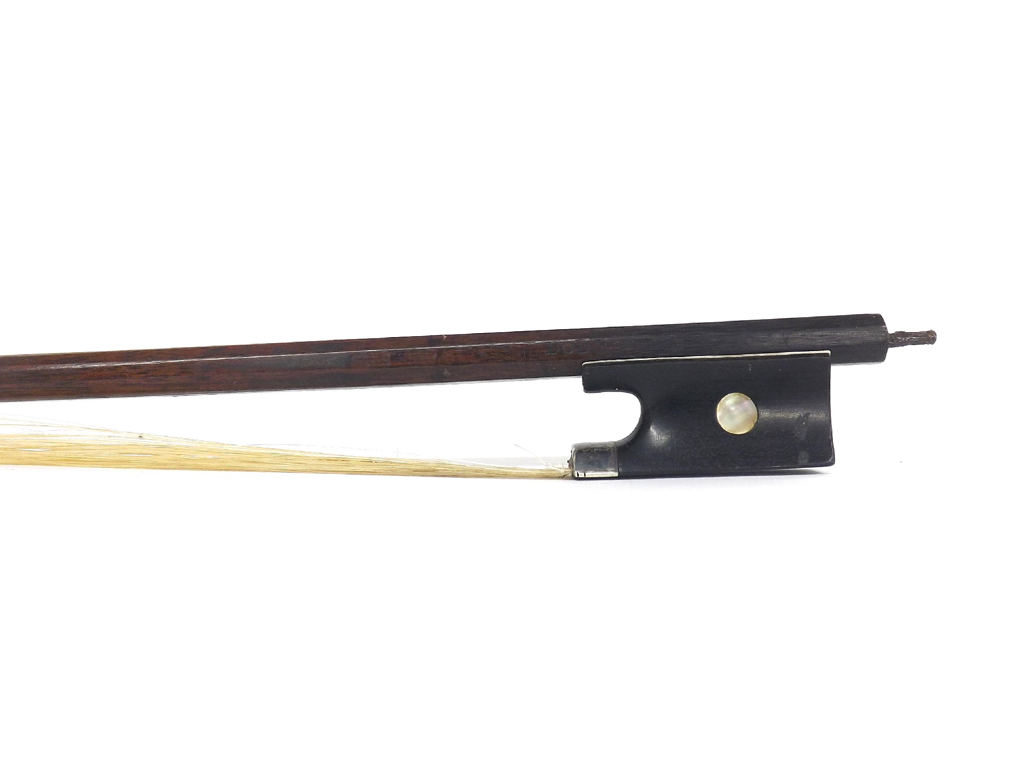 Appraisal: Silver mounted violin bow stamped Dodd gm without lapping and