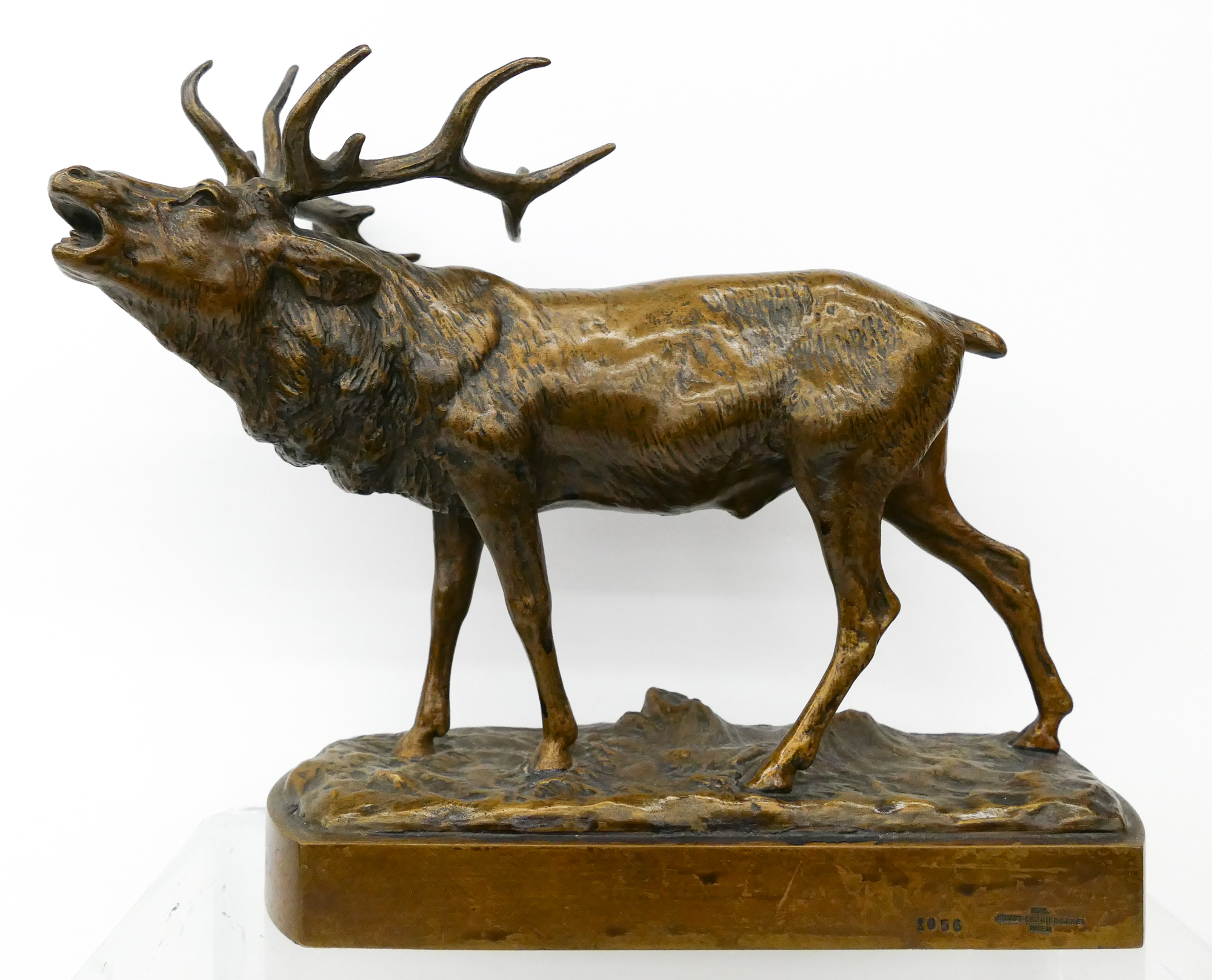 Appraisal: Otto Jarl - Sweden Roaring Stag Bronze Deer Sculpture A