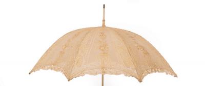 Appraisal: A late th Century lace parasol with crooked borders and