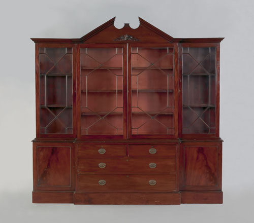 Appraisal: George III style mahogany breakfront late th c with an