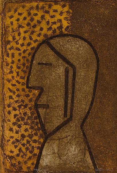 Appraisal: Rufino Tamayo Mexican - Perfil P Mixograph in colors on