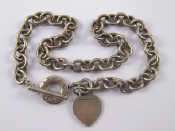 Appraisal: Tiffany A hallmarked silver chain necklace with bar clasp and