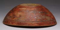 Appraisal: EARLY RED PAINTED TURNED WOOD BOWL - h and -