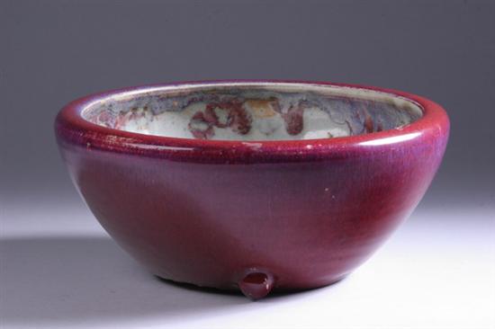 Appraisal: CHINESE FLAMB PORCELAIN CENSER th century - in diam