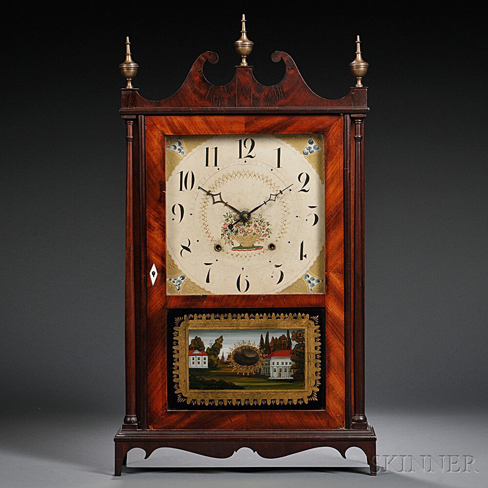 Appraisal: Bishop Bradley Pillar and Scroll Shelf Clock Watertown Connecticut c