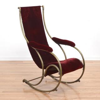 Appraisal: R W Winfield steel and brass rocking chair R W