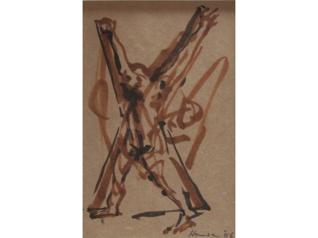 Appraisal: PETER HOWSON b Wash drawing 'The Crucifixion of St Andrew'