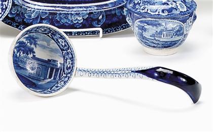 Appraisal: Historical blue transferware soup ladle john william ridgway hanley -