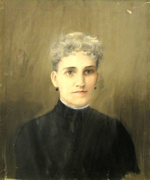 Appraisal: American School A portrait of a woman in black half-length