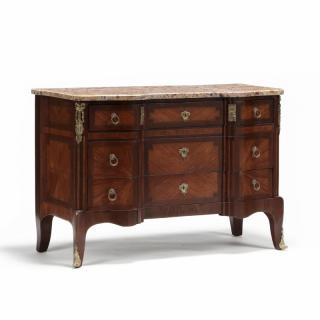 Appraisal: Louis XVI Style Marble Top Commode late th century mahogany