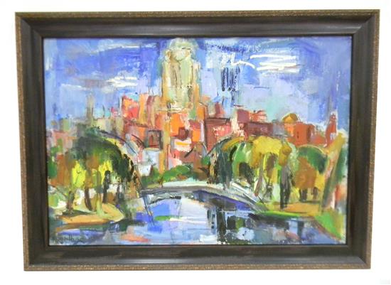 Appraisal: Marion Huse American - The Tower oil on canvas signed