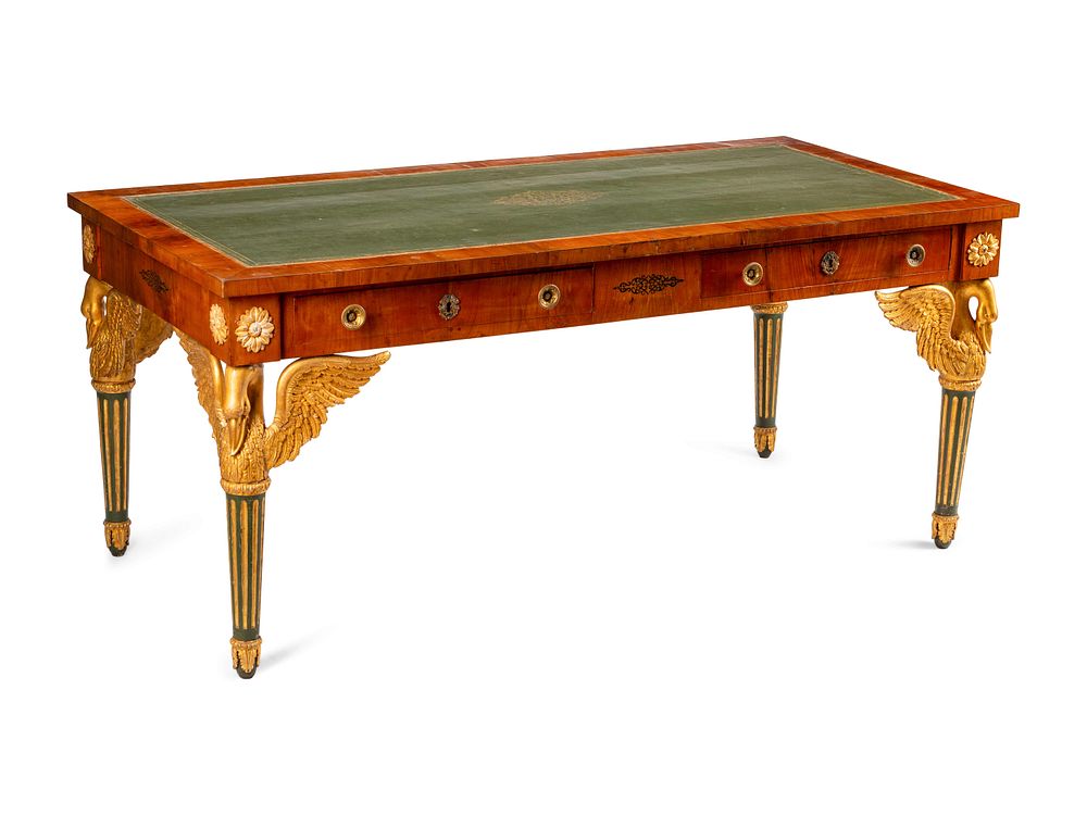 Appraisal: An Austrian Empire Style Fruitwood Veneered Painted and Parcel Gilt